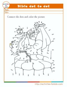 Bible dot to dot worksheets for kindergarten - Activities For Kids