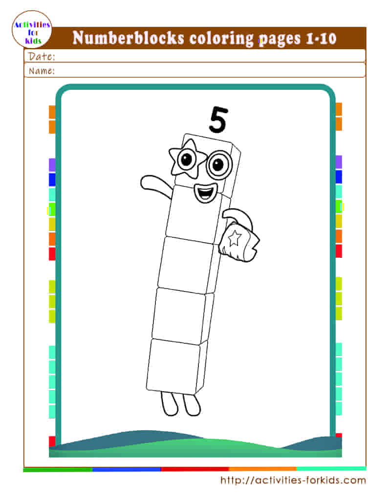 Numberblocks coloring pages 1-10 free printable