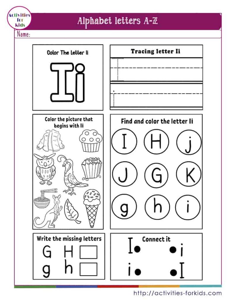 Free Alphabet and Letter Worksheets to Print for Kids