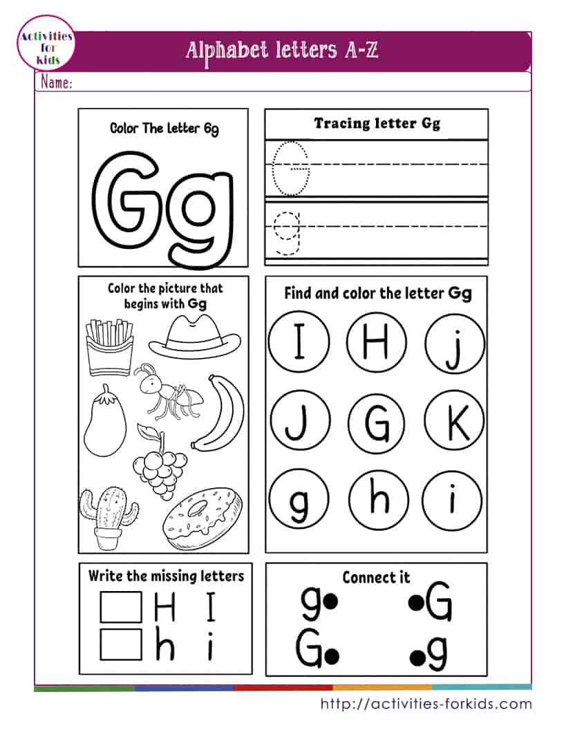 Free Alphabet and Letter Worksheets to Print for Kids