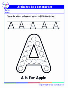 Alphabet do a dot marker worksheets free printable