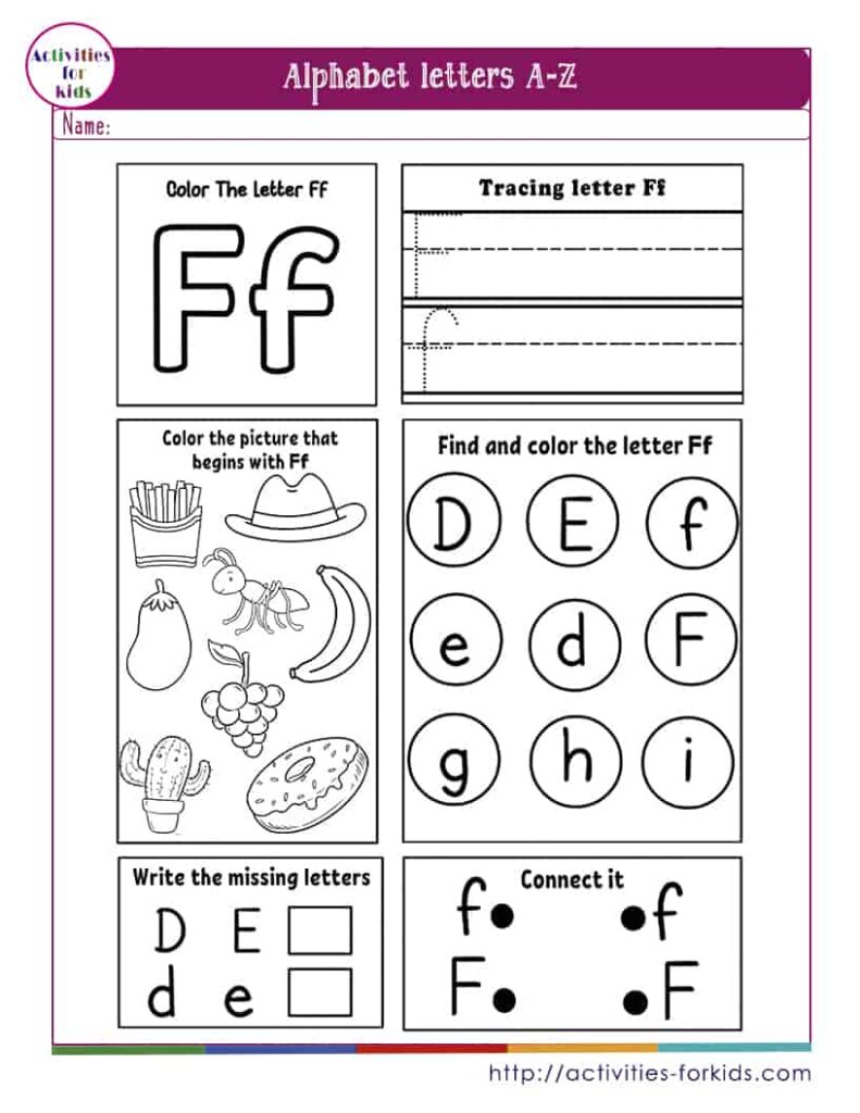 Free Alphabet and Letter Worksheets to Print for Kids