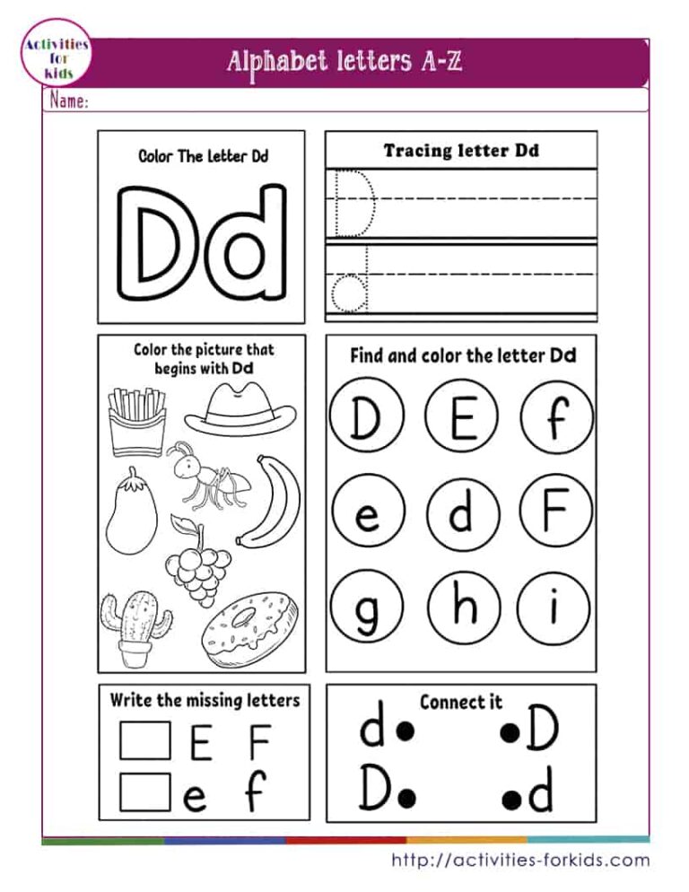 Free Alphabet and Letter Worksheets to Print for Kids