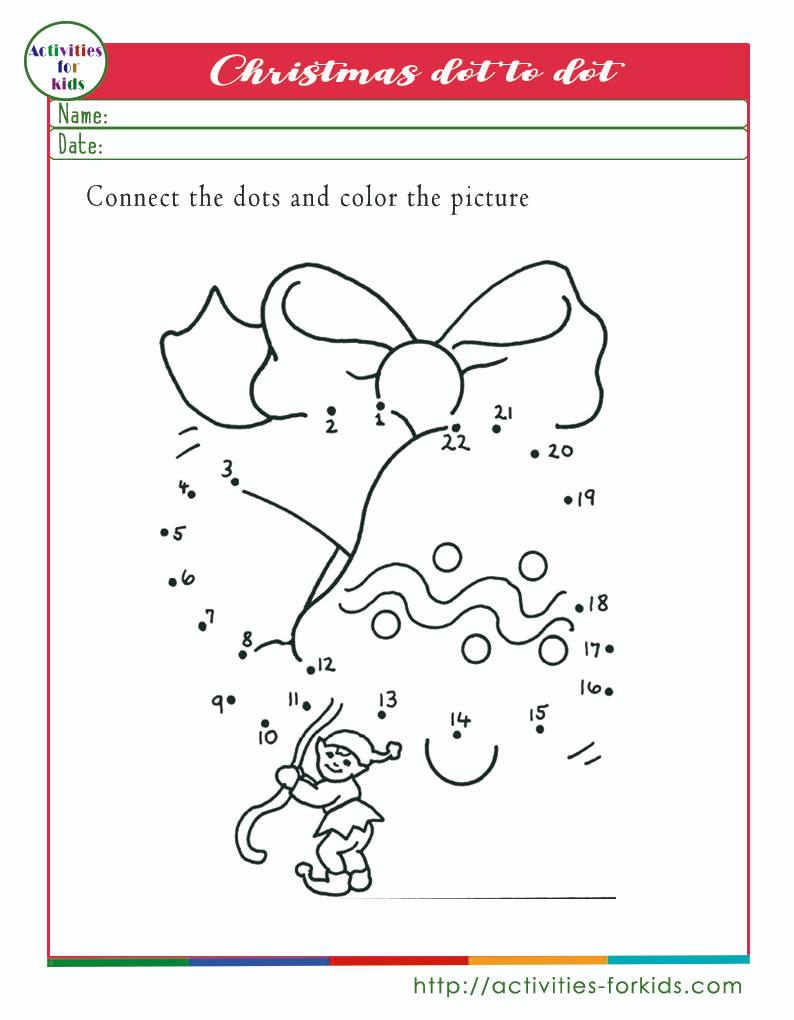 Free Printable Christmas Dot to Dot worksheets