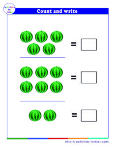 Count and write worksheet for kindergarten [Free printable]