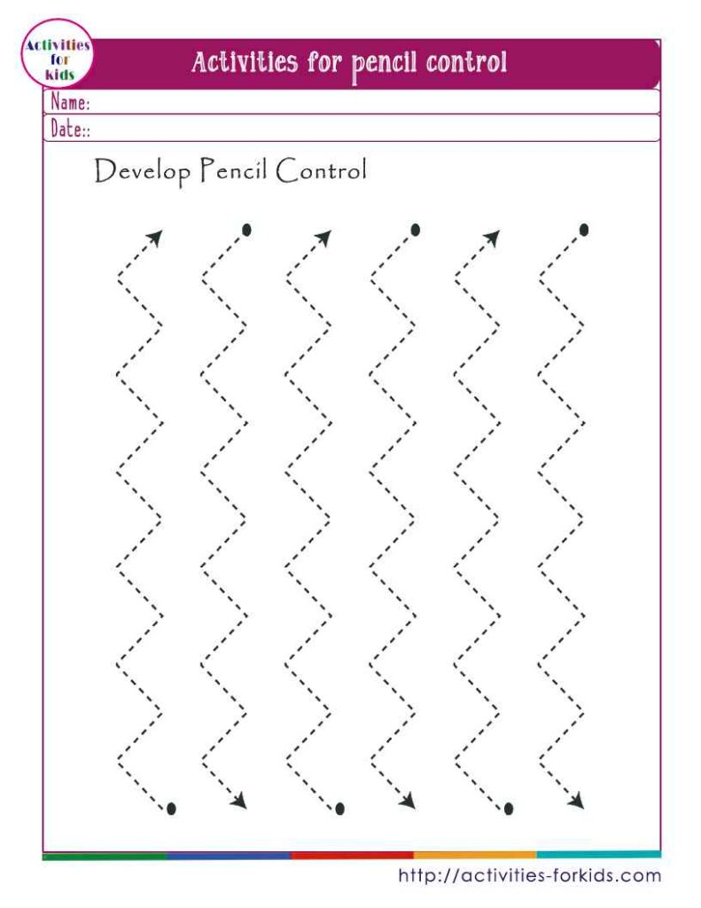 Free Pencil control activities for preschoolers printable