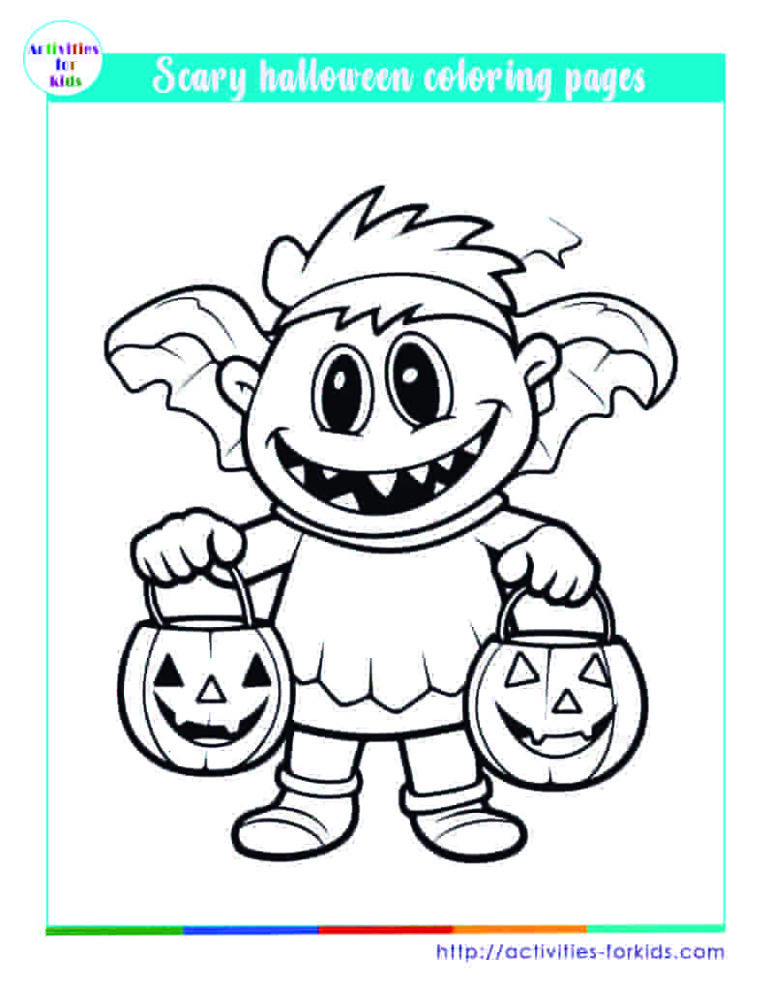 Scary halloween coloring pages to print