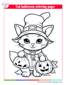 Halloween cat coloring pages free printable