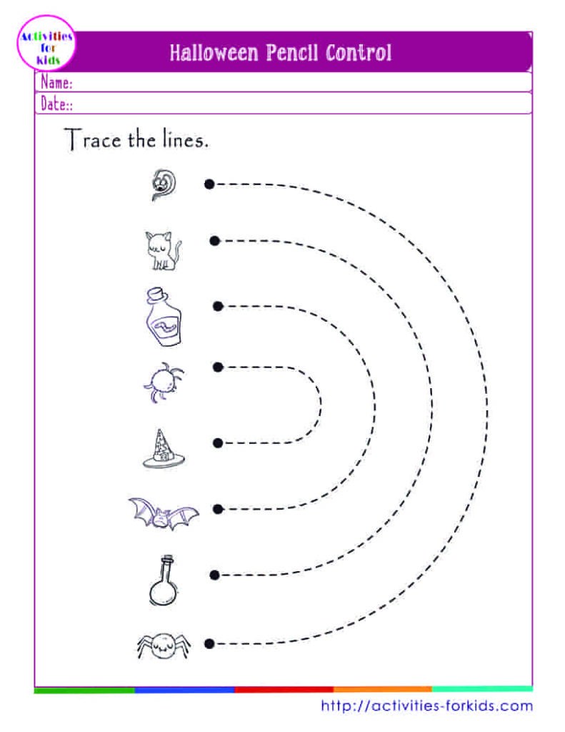 Halloween pencil control sheets