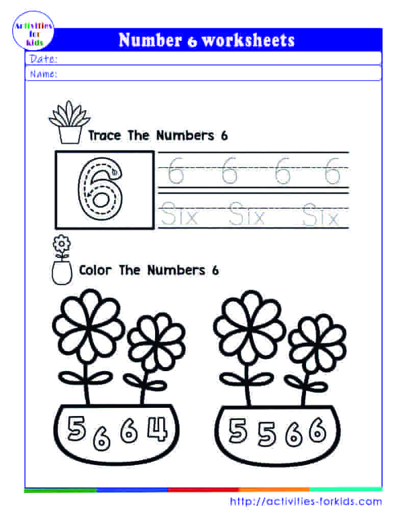 Number 6 Worksheets Free Printable