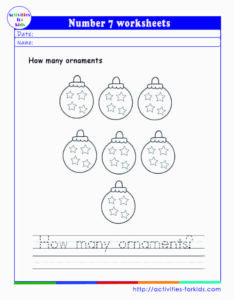 Number 7 worksheets free printable