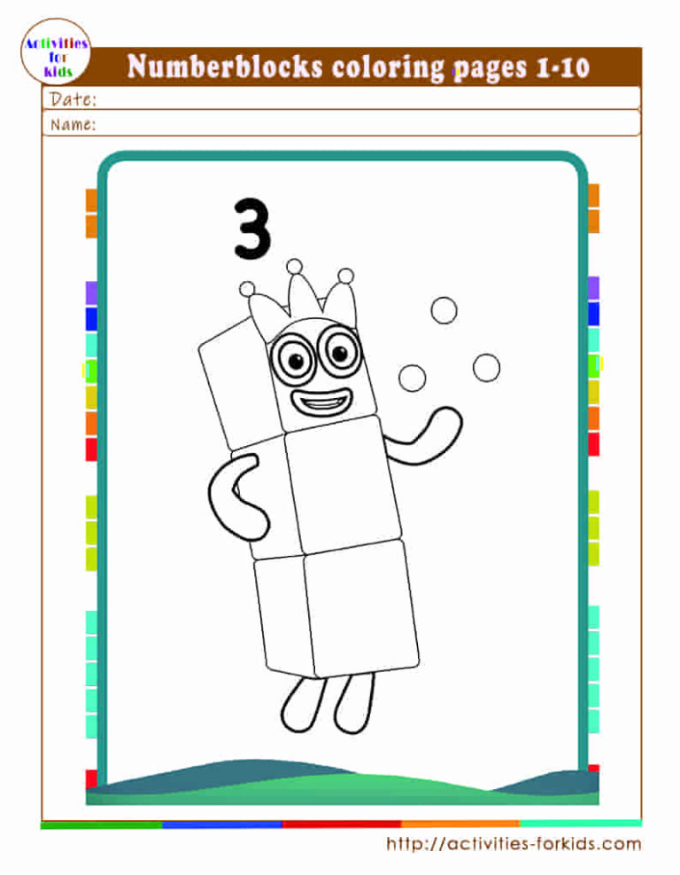 Numberblocks coloring pages 1-10 free printable