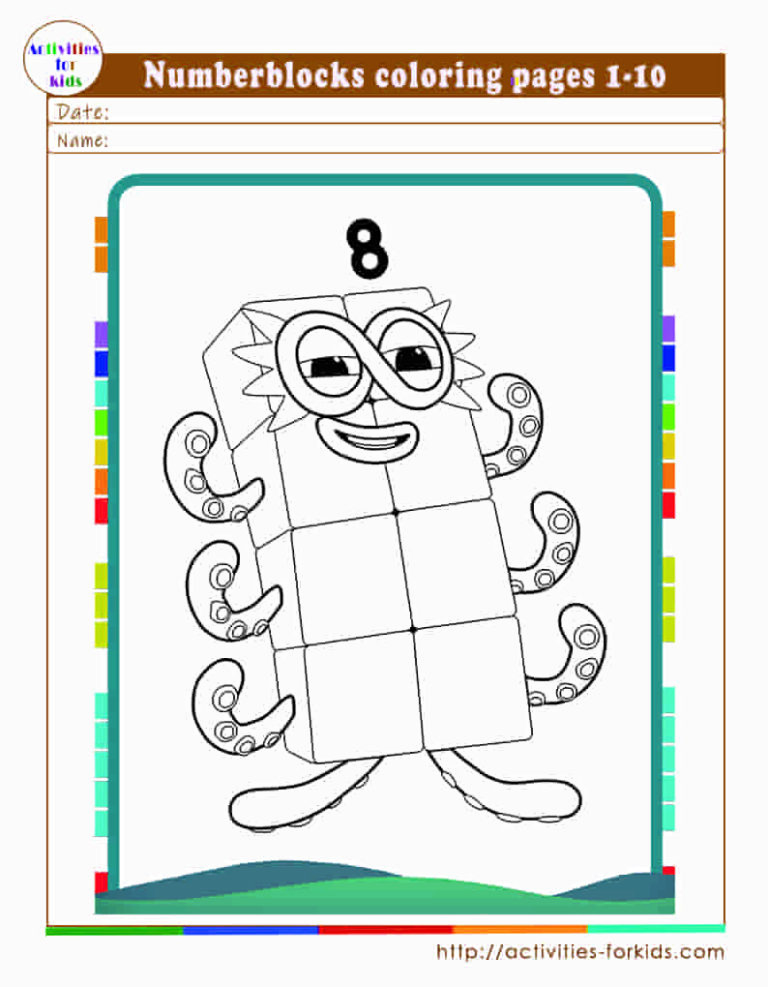 Numberblocks coloring pages 1-10 free printable