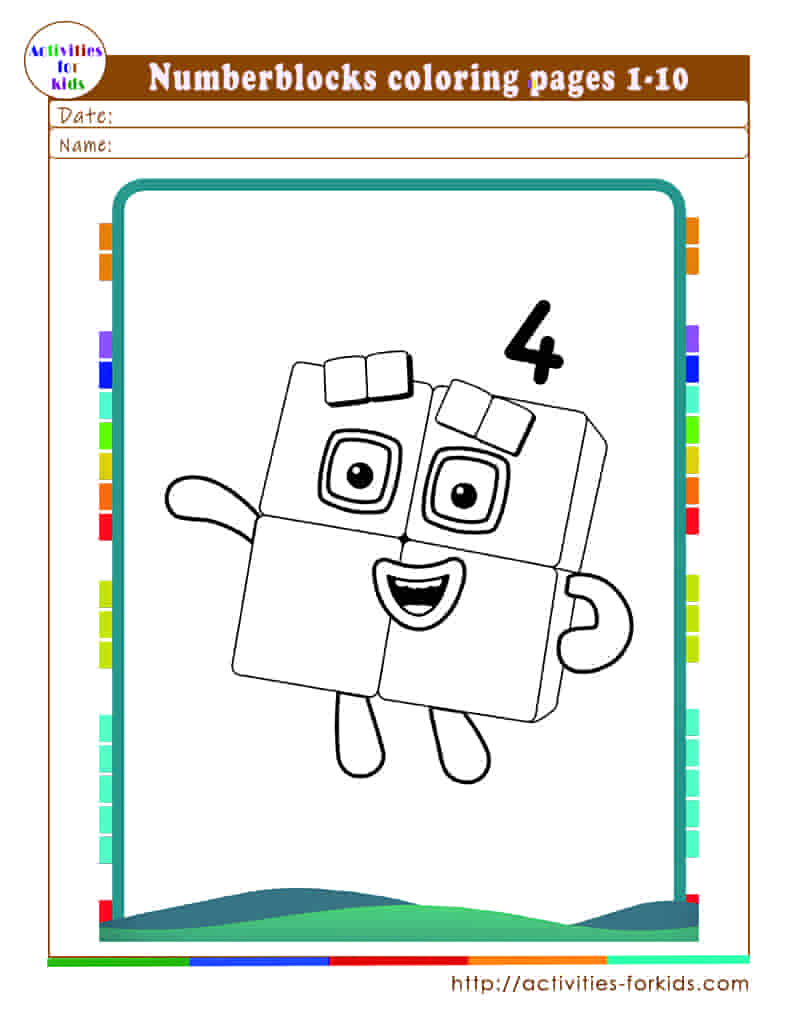 Numberblocks coloring pages 1-10 free printable