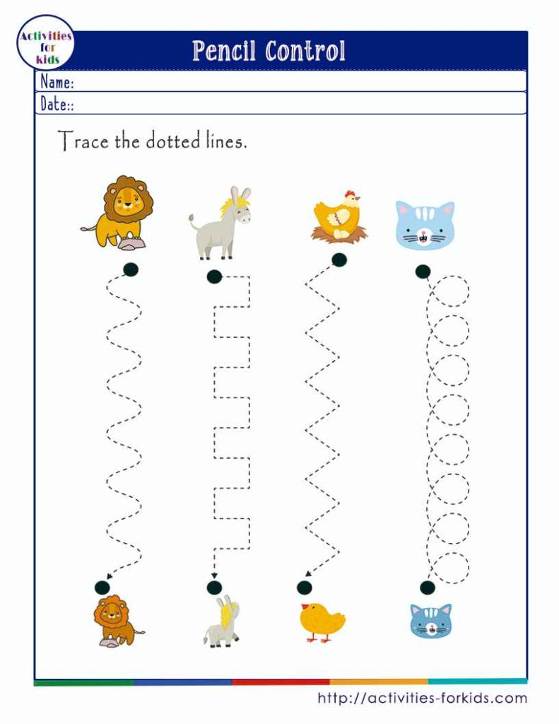 Pencil control workbook printable