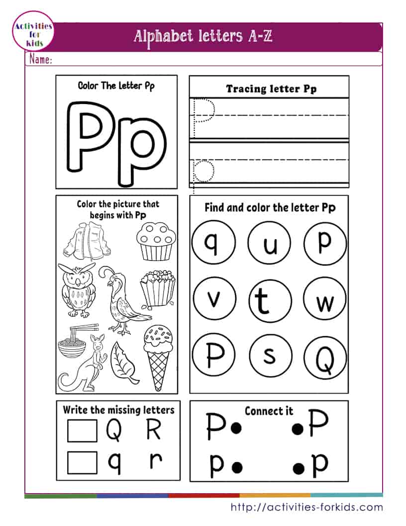 Free Alphabet and Letter Worksheets to Print for Kids